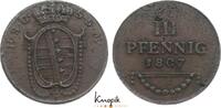 Sachsen-Coburg-Saalfeld Cu 3 Pfennig Ernst 1806-1826. -