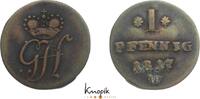 Waldeck Cu Pfennig Georg Heinrich 1813-1845. -