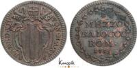 Italien-Kirchenstaat Mezzo Baiocco 1755 Benedict XIV. 1740-1758. leichter Belag, CH UNC