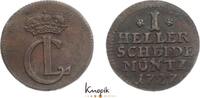 Hessen-Kassel Cu 1 Heller 1727 Karl 1670-1730. VF+