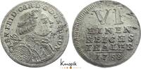 Sachsen-Hildburghausen 1/6 Taler 1758 Ernst Friedrich Karl 1745-1780. kl. Schrötlingsfehler, EF