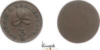 Sachsen-Limbach und Breitenbach Einseitige Kupfermarke zu 3 Pfennig Porzellanfabrik Gotthelf Greiner. -