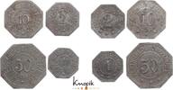 Halle an der Saale 4 Stück zu 1, 2, 10 und 50 Pfennig A. Riebecksche Montanwerke. -