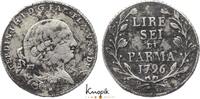 Italien-Parma 6 Lire 1796 DG Ferdiando I. di Borbonne 1765-1802. Belag, verkratzt, VF-
