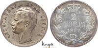 Serbien 2 Dinara 1897 Alexander I. 1889-1902. sehr sch&ouml;n 30,00 EUR  Excl. 8,00 EUR Verzending