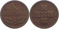 Portugal Cu 10 Centavos Republik seit 1910. -