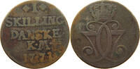 DENMARK SKILLING Christian VII. (1766-1808) -