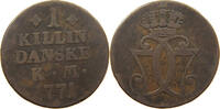 DENMARK SKILLING Christian VII. (1766-1808) -