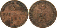 REUSS JÜNGERE LINIE ZU SCHLEIZ 3 PFENNIG Heinrich LXVII. 1854-1867 -