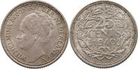 NETHERLANDS 25 CENTS Wilhelmina 1890-1948. -