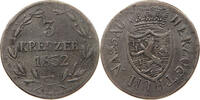 NASSAU 3 KREUZER 1832 ZEITGENÖSSISCHE FÄLSCHUNG Wilhelm, 1816-1839 VF