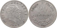ITALY 20 CENTESIMI 1863 Vittorio Emanuele II. (1849-1861) VF-