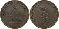 REUSS JUNGERE LINIE ZU SCHLEIZ 3 PFENNIG Heinrich LXVII. 1854-1867 -