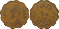 EGYPT 10 MILLIEMES Farouk I. 1936-1952 -