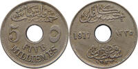 EGYPT 5 MILLIEMES Hussein Kamel (1914-1917) -