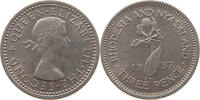RHODESIA AND NYASALAND 3 PENCE Elizabeth II. (1952-2022) -