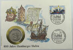 BRD NUMISBRIEF / STATIONERY MEDAILLE 800 JAHRE HAMBURGER HAFEN -
