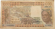 WEST AFRICAN STATES 1000 FRANCS -