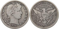 UNITED STATES OF AMERICA QUARTER 1912 BARBER SS- 40,00 EUR  plus 5,99 EUR verzending