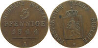 REUSS JÜNGERE LINIE ZU SCHLEIZ 3 PFENNIG Heinrich LXXII. 1822-1848 -