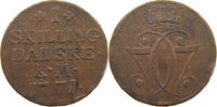 DENMARK SKILLING Christian VII. (1766-1808) -