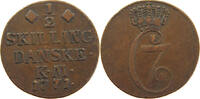 DENMARK 1/2 SKILLING Christian VII. (1766-1808) -