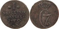 DENMARK SKILLING Christian VII. (1766-1808) -