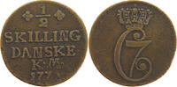 DENMARK 1/2 SKILLING Christian VII. (1766-1808) -