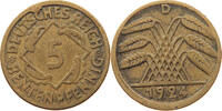WEIMARER REPUBLIK 5 RENTENPFENNIG DEZENTRIERT -