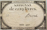 FRANCE 5 LIVRES ASSIGNAT -