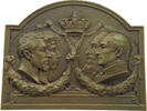 Belgien Plaquette Visite du prince Albert aux charbonnages de Mariemont. -