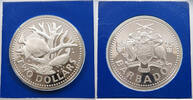 BARBADOS 2 DOLLAR 1975 PROOF 20,00 EUR  plus 5,99 EUR verzending