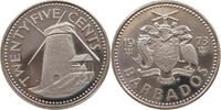 BARBADOS 25 CENTS 1973 PROOF 7,00 EUR  plus 5,99 EUR verzending