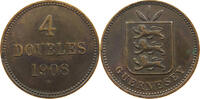 GUERNSEY 4 DOUBLES Edward VII. (1901 - 1910) -