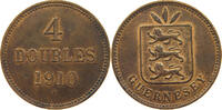 GUERNSEY 4 DOUBLES Edward VII. (1901 - 1910) -