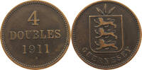 GUERNSEY 4 DOUBLES Edward VII. (1901 - 1910) -