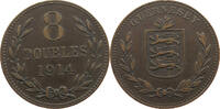 GUERNSEY 8 DOUBLES George V. (1910-1936) -