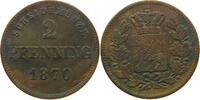 BAYERN 2 PFENNIG Ludwig II. 1864-1886 -