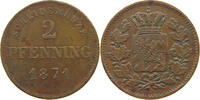 BAYERN 2 PFENNIG Ludwig II. 1864-1886 -