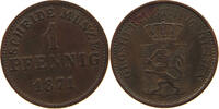 HESSEN DARMSTADT PFENNIG Ludwig III. 1848-1877. -