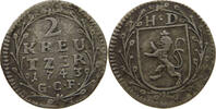 HESSEN DARMSTADT 2 KREUZER Ludwig VIII. 1739-1768. -