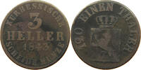 HESSEN KASSEL 3 HELLER Wilhelm II. 1821-1847 -