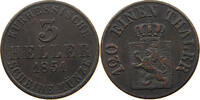 HESSEN KASSEL 3 HELLER Friedrich Wilhelm I. 1847-1866 -