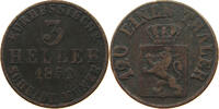 HESSEN KASSEL 3 HELLER Friedrich Wilhelm I. 1847-1866 -