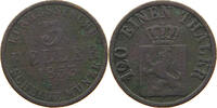 HESSEN KASSEL 3 HELLER Friedrich Wilhelm I. 1847-1866 -