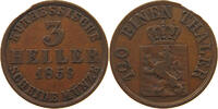 HESSEN KASSEL 3 HELLER Friedrich Wilhelm I. 1847-1866 -
