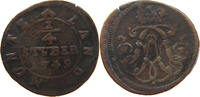 WIED NEUWIED 1/4 STÜBER Johann Friedrich Alexander 1737-1791 SEHR SELTEN -