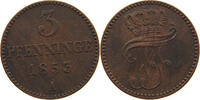MECKLENBURG SCHWERIN 3 PFENNIG Friedrich Franz II. 1842-1883. -