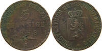 REUSS JÜNGERE LINIE ZU SCHLEIZ 3 PFENNIG Heinrich LXVII. 1854-1867. -
