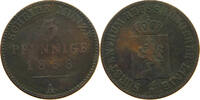 REUSS JÜNGERE LINIE ZU SCHLEIZ 3 PFENNIG Heinrich LXVII. 1854-1867. -
